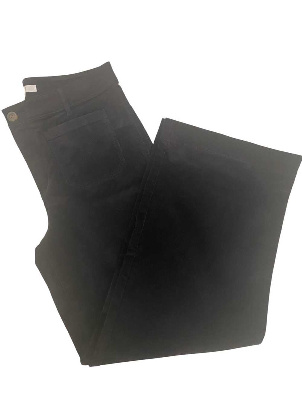 LOFT PALMER WIDE LEG BLACK THIN CORDUROY PANT SIZE 10